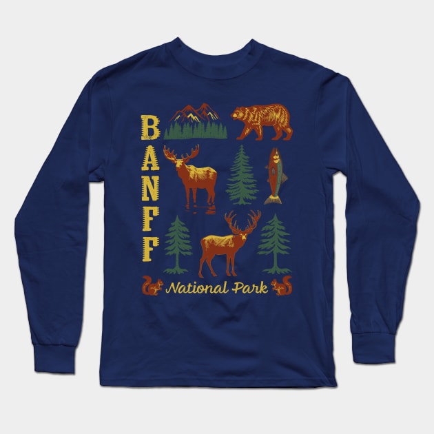 Banff National Park Canada Canadian Rocky Mountains Souvenir Long Sleeve T-Shirt by Pine Hill Goods